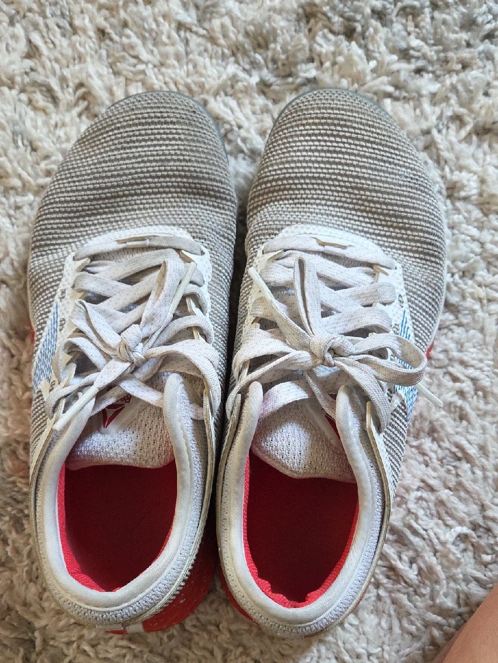 Reebok Athletic Shoes in Light Gray with Red Interior